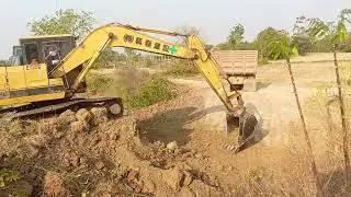 Construction Collaboration: Caterpillar 312B Excavator & Dump Trucks 5ton Working Together/ #ep13