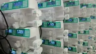 Skyfavor 2 channel syringe pump under testing procedure