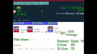 🔴 LIVE ISU Vs MS Final, PSL 2024  #cricketlivemaster