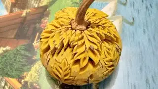 Pumpkin carving for beginner: leaves pattern
