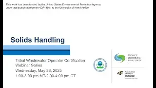 SW EFCs Tribal WW OpCert Session 7 &ndash; Solids Handling