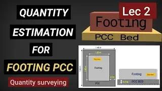 Lec 2 | PCC Bed calculation | Estimation of Footing PCC bed | Quantity surveying | Civil tutor