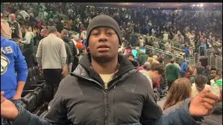Sneaking courtside at a NBA game ￼