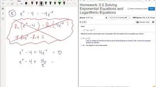 Solving e^x - 4 = -4e^-x (Solving Exponential and Log Equations Part 4 of 4)