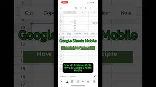 How Do I Hide Multiple Rows in Google Sheets Mobile?