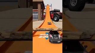Slow Motion Crash | Police Chase vs Logs Trap - BeamNG.drive #beamngdrive #slowmotioncrash