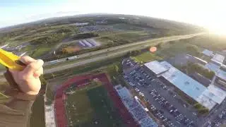 Skydiving, demo jump into the football homecoming game