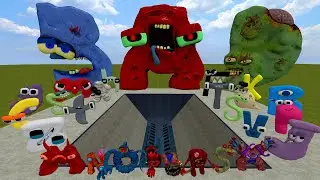 DESTROY ALL 3D ALPHABET LORE FAMILY in GIANT SHREDDER Garry's Mod