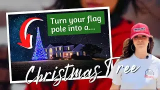 ✨Transform Your Flag Pole into a Sparkling LED Flagpole Christmas Tree & Easy DIY Installation!✨