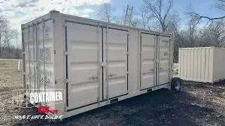 Moving a shipping container with EZY Wheels and a Skid Steer!