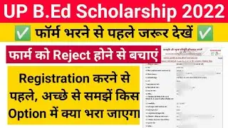 bed scholarship online form kaise bhare 2022| bed 2022 scholarship online form| up bed school form