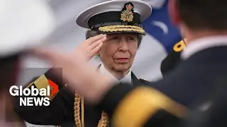 Princess Anne christens Canadian navy vessel as part of BC tour