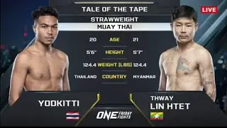 Thway Lin Htet vs Yodkitti  (10.1.2025)😱🥰 #onechampionship #onechampionshipthailand