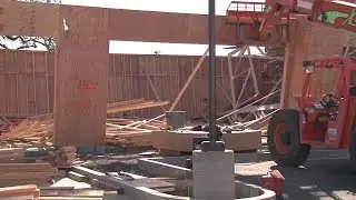 Raw Video: Scene Of Construction Site Building Collapse In Santa Rosa