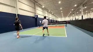 4.5 Pickleball Game. Patience, Placement and Counters. Great Game! Dan/Alain vs Sam/Jeremy 1