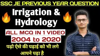 Irrigation & Hydrology || SSC JE irrigation Previous Year Question Paper || SSC JE civil Engineering