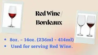 Different Types of Glasses | #bar #glass #glasses #restaurant #waiter #finedining #cocktail #hotels