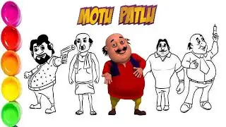 Motu Patlu and Friends | how to colour Motu Patlu step by step | Easy Drawing