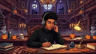 Haunted Library Study Lofi 🎃📚  Halloween Lofi Hip Hop Mix | Beats to Relax/Study To 🍂