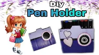DIY Easy & Unique Holder in Camera style | How to make Pen Holder #youtube #diy #craftideas #viral 