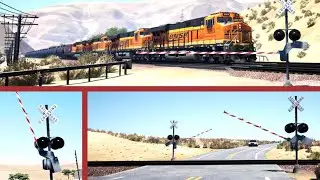 ALL Railroad Crossings in Cajon Pass 🇺🇸 | Train Sim World Compilation