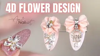 Luxury 4D Flower Nail Art Designs | Sculpted Flowers & Crystals