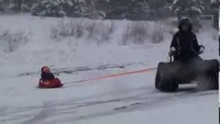 Family & Friends Enjoying the Tankchair in the Snow