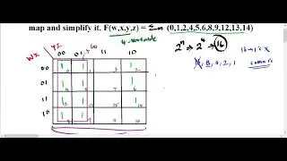 Plot the following Boolean Function on a Karnaugh map and simplify it. F(w,x,y,z)