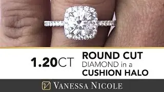 ROUND DIAMOND CUSHION HALO SETTING | 1.20 Carat Round Diamond Halo Ring for Tamara