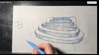 How to draw convex stairs in perspective. How to draw curved stairs in perspective.