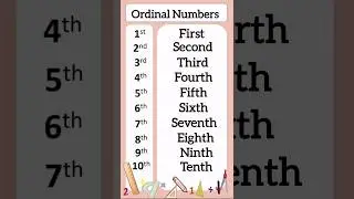 Ordinal Numbers 1-10 | Maths #numbers