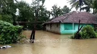 Roads turn into rivers during heavy floods in Karnataka