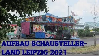 Endlich wieder Kirmes in Leipzig: Aufbau des Schaustellerlandes 2021 in Leipzig/Paunsdorf