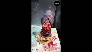 The Crimson Guardian | Premium Handmade Sikh Sculpture | DustySingh Art