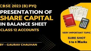 CBSE 2023 (B) Previous Year Question | Share Capital in Balance Sheet | Class 12 Accounts