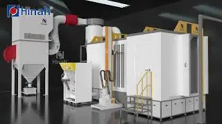 Big Cyclone Powder Coating Booth Room with control system and secondary recycle system
