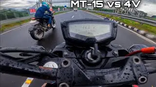 TVS Apache 160 4V vs Yamaha MT15 Drag Race