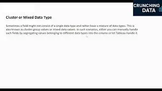 4.6 Cluster Or Mixed Data Type in Tableau