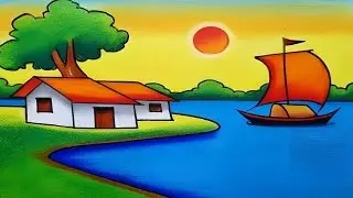 easy scenery drawing ideas/natural scenery drawing easy/beautiful scenery drawing step by step 