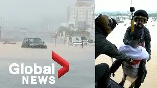 Cyclone Shaheen: Oman roads flooded as storm kills at least 11