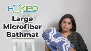 HOKIPO Large Microfiber Bathmat - Blue - 45 x 75 cm