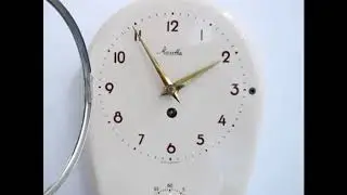 Sold! MAUTHE Wall Clock KITCHEN TIMER! Vintage Mid Century 1960s CERAMIC 8 Day Germany