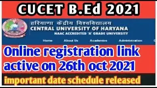 #tasamudra cucet B.Ed online registration link active
