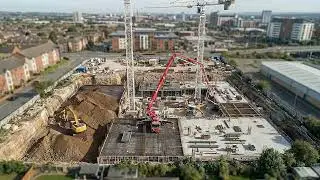 Skyscraper Built From Nothing &mdash; Cinematic Ground-Up Construction (Static Drone View)
