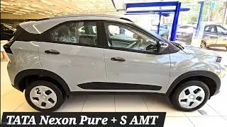 TATA Nexon Pure + S AMT серого цвета по цене 9,8 лакхов рупий #tata #nexon