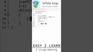 sum of even numbers | c programming | 