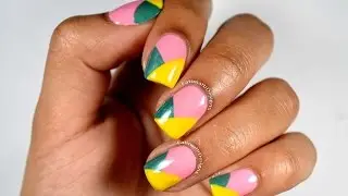 DIY: Throw Back Color Block French Tip Nail Art *No Tools*