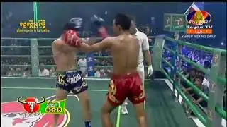 Kun Khmer, Khmer Boxing, Phol Sophorn Vs. Thai, Bayon TV, 03 April 2016