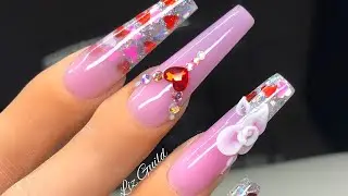 Valentines Acrylic Nails Design