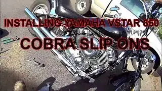 Installing Cobra Slip On Exhaust 2013 Yamaha Vstar 650